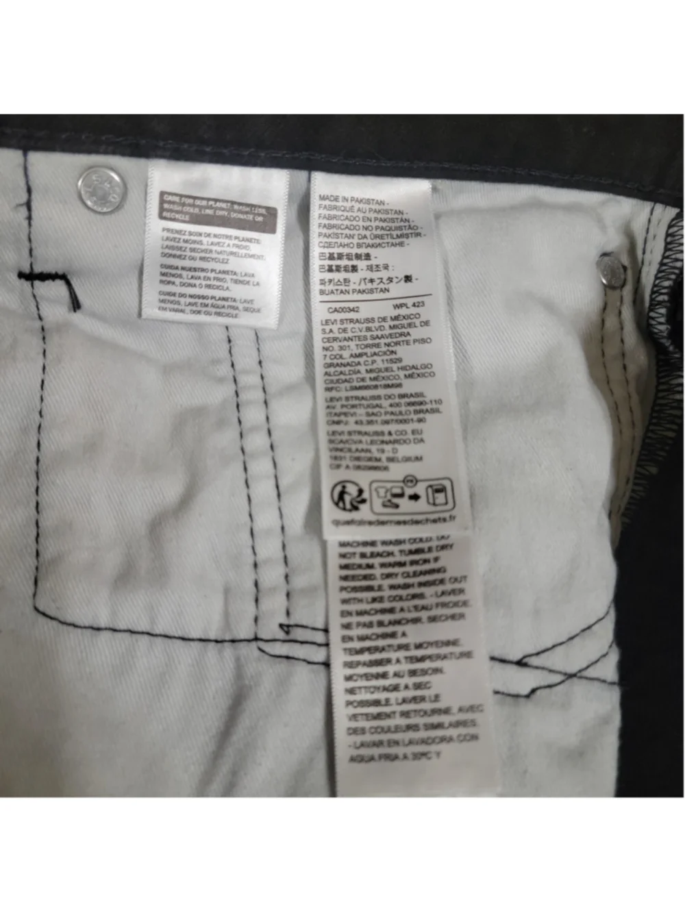 Levi's 512 Premium Slim-Fit Straight Stretch Black Jeans Size 36/30 Men Pre-own